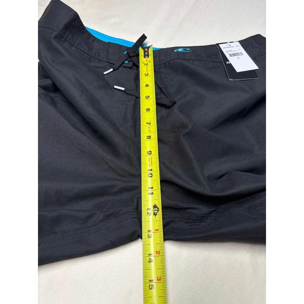 NWT ONeill Mens Santa Cruz Solid 2.0 Board Shorts Black Blue Size 33X11